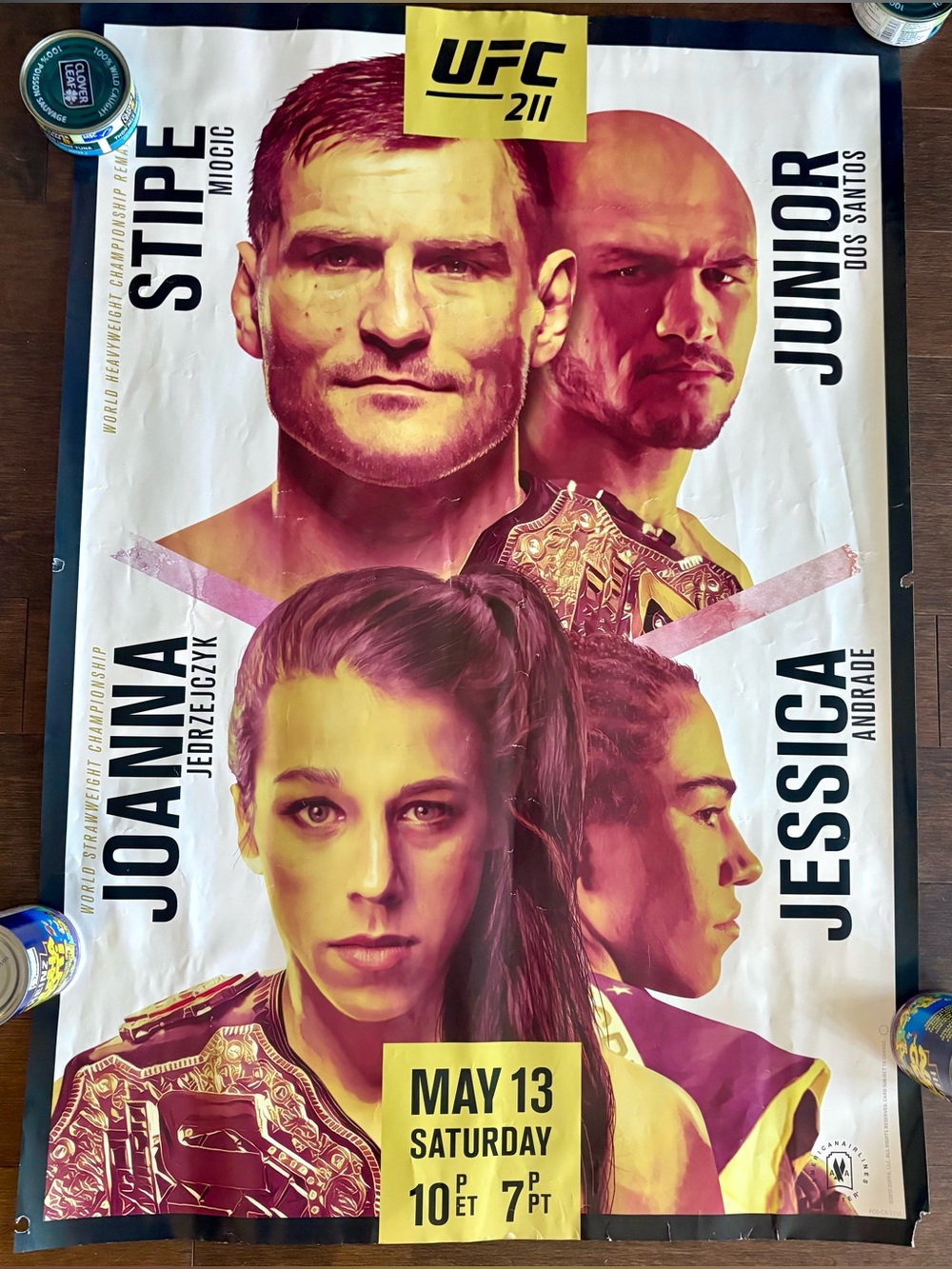 Fight Poster UFC 211 Stipe Miocic Vs Junior Dos Santos JDS 39x27 Joanna Jessica